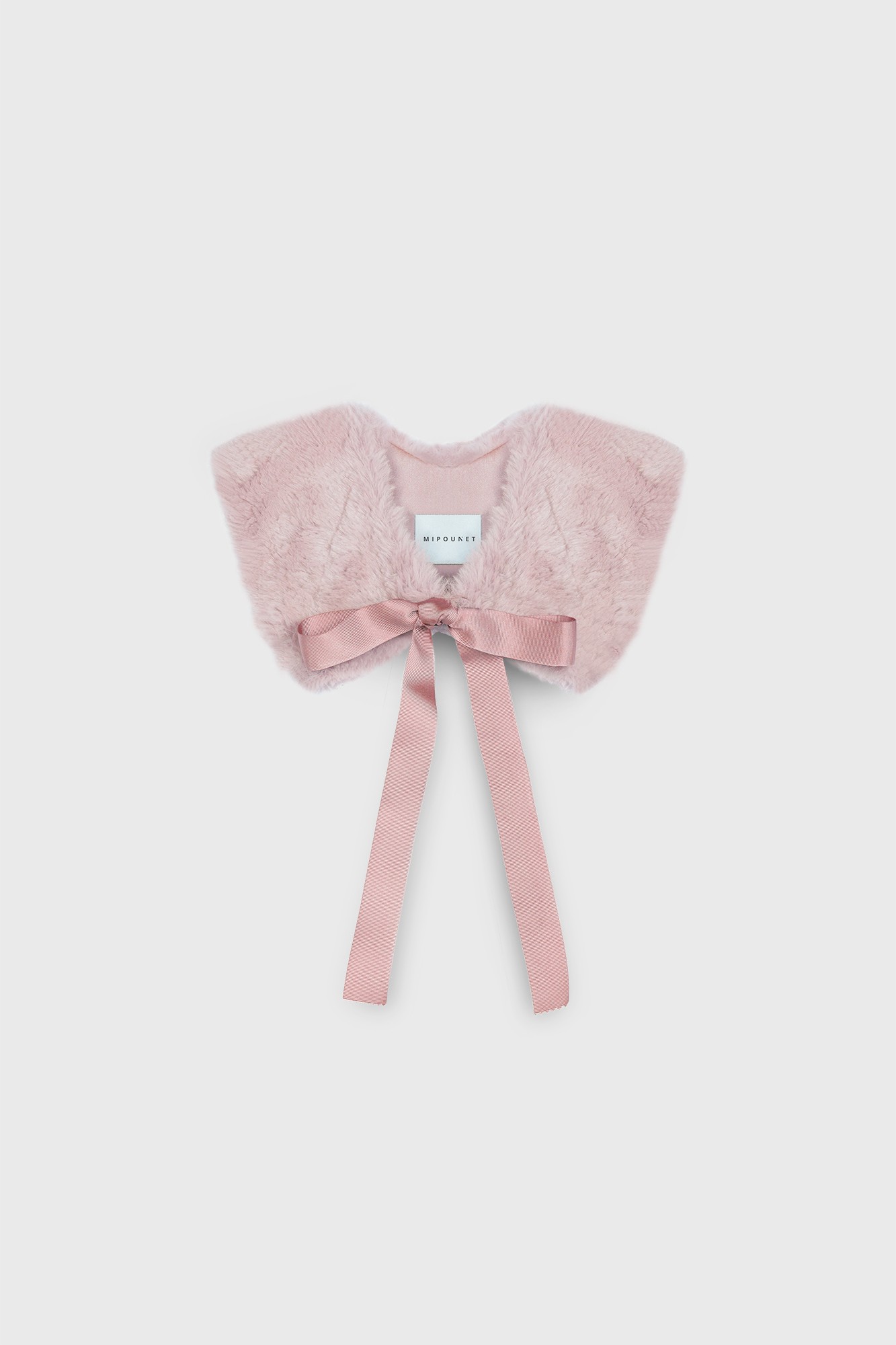 PINK FAUX FUR BOW COLLAR