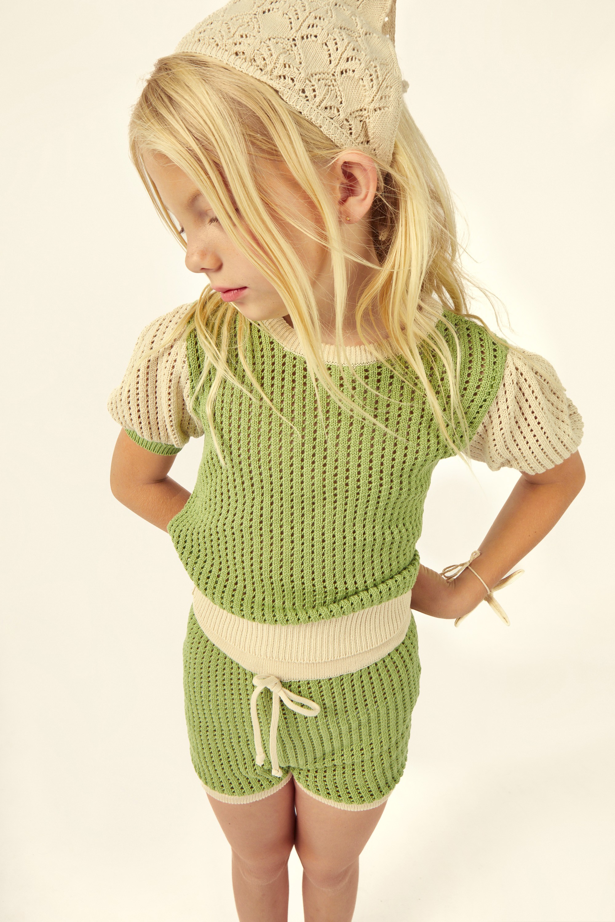 BELLA COTTON OPENWORK SWEATER
