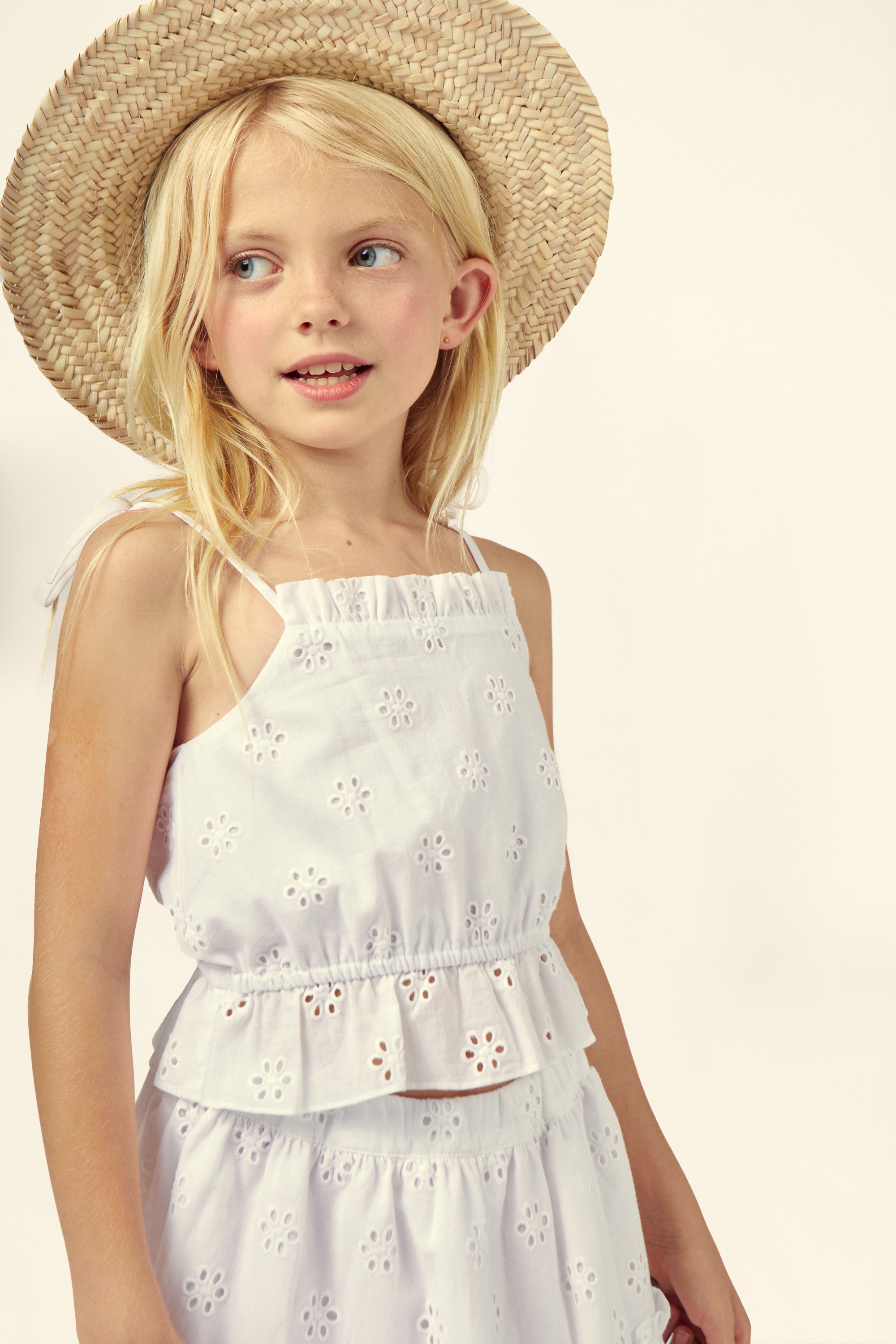 LISA SWISS LACE FLOWER TOP