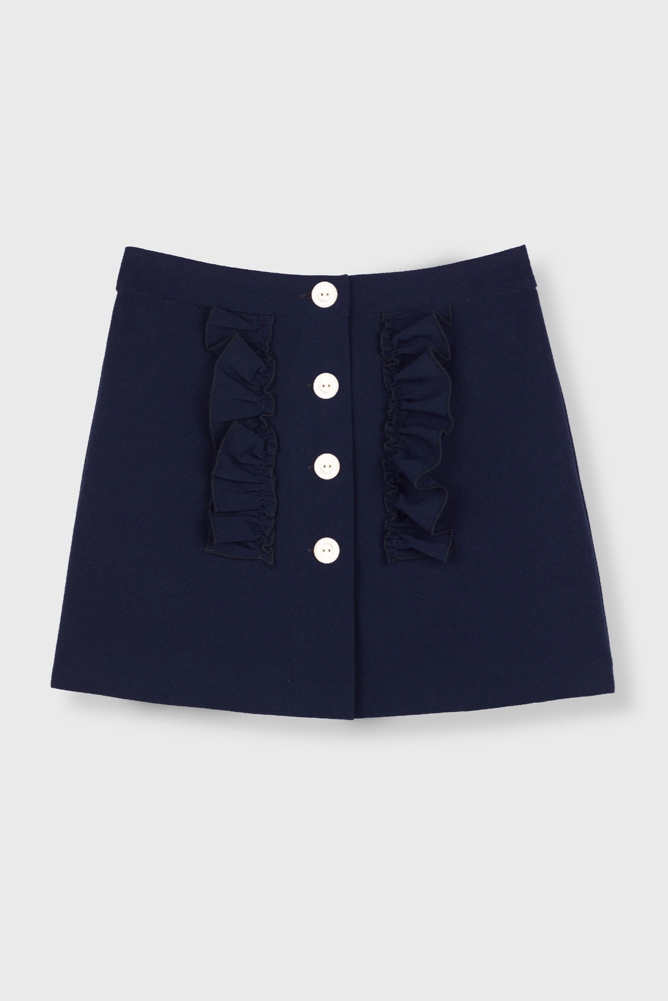 RUFFLE CREPE SKIRT