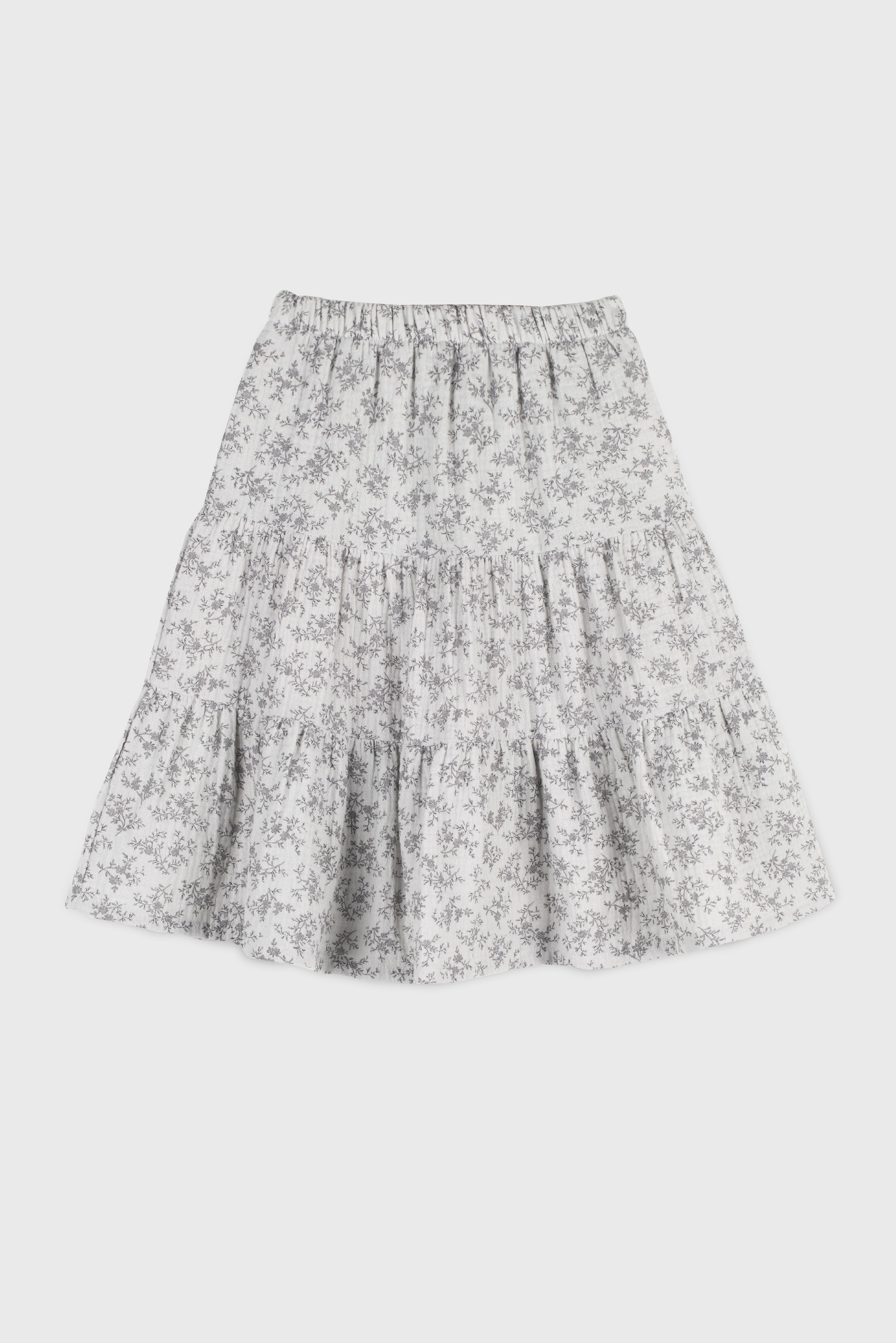 FLOWERS PRINT MUSLIN SKIRT