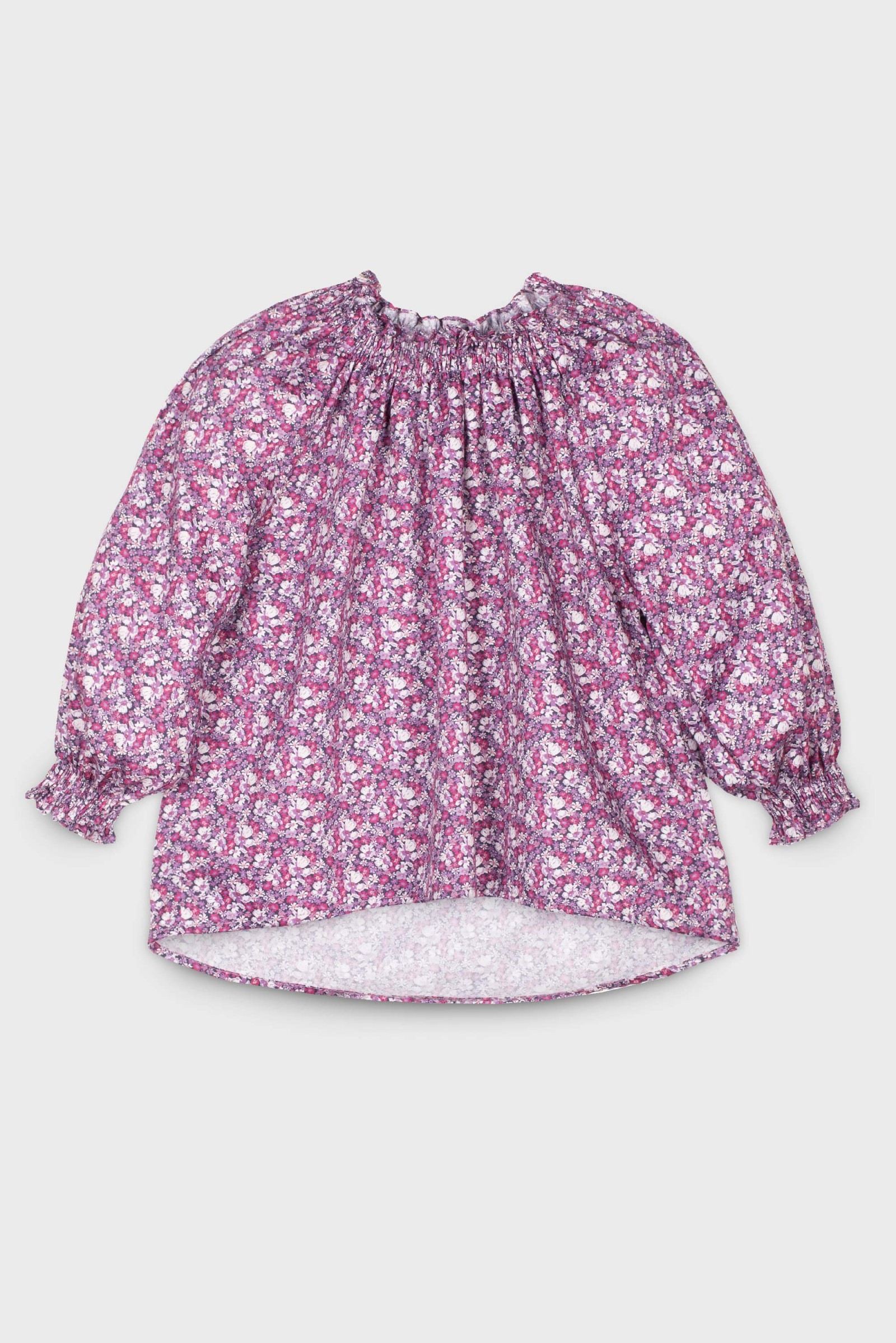 FRILLED POPELIN  FLOWER BLOUSE