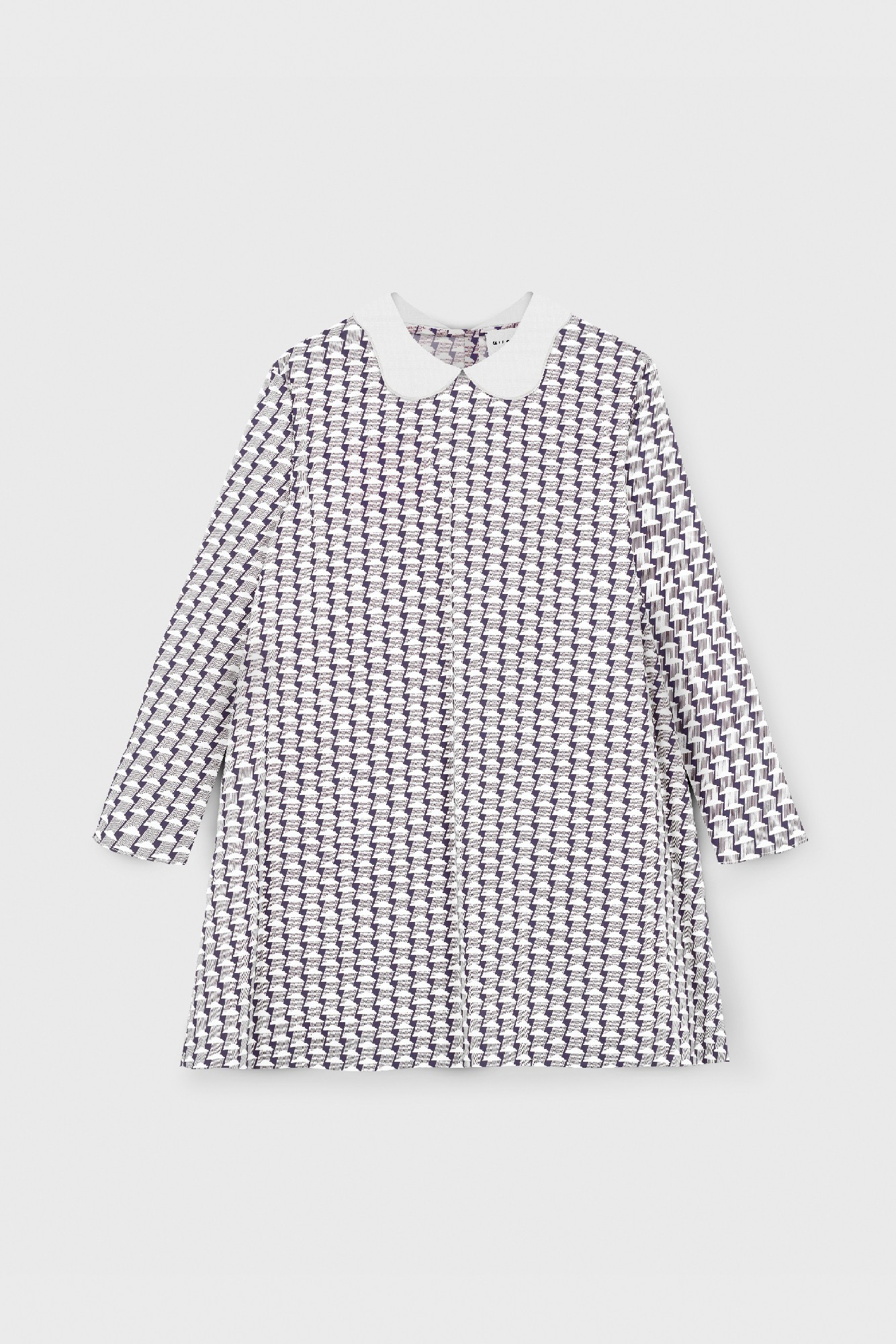 POPLIN PRINTED COLLARED DRESS