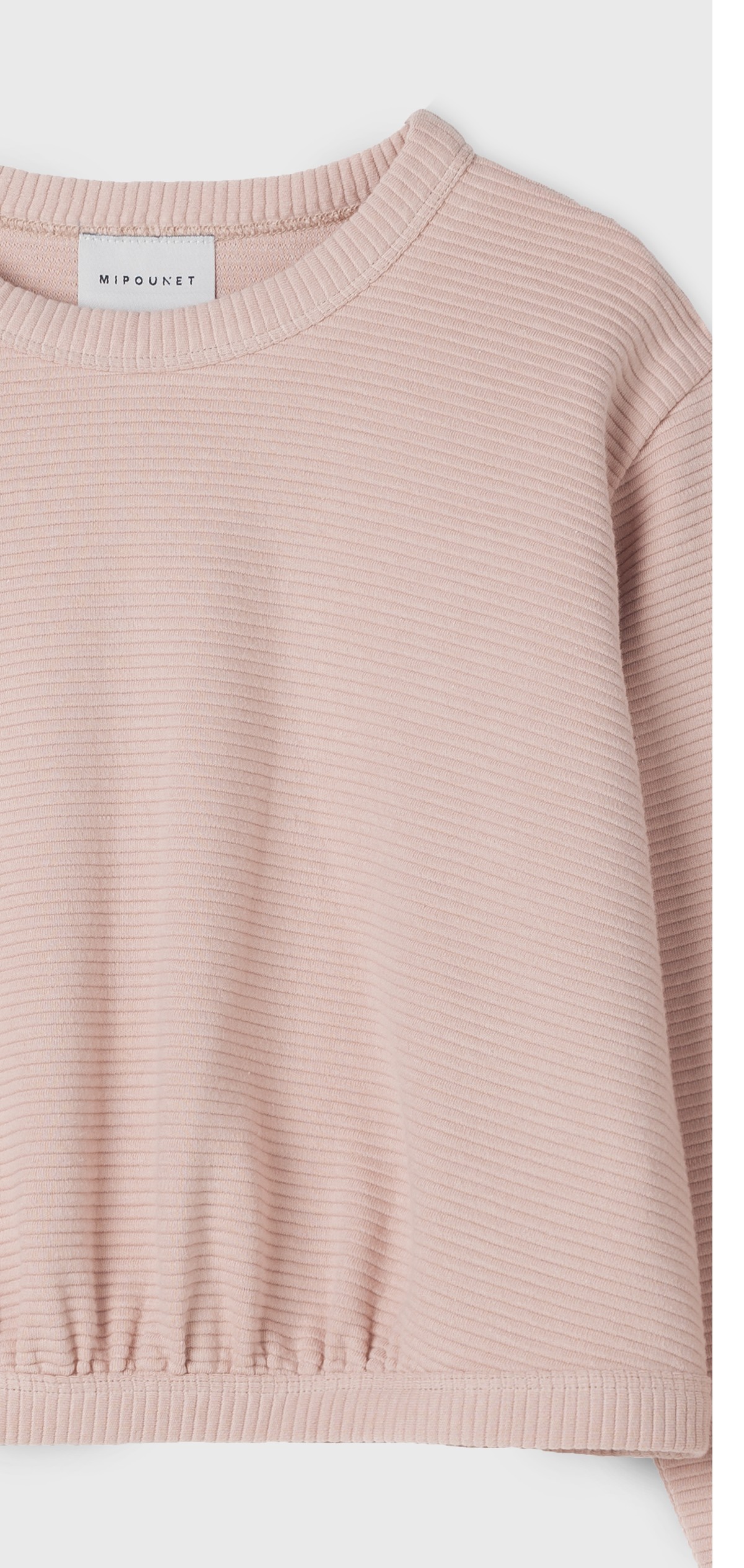 KID PINK SHIRRED SWEATSHIRT
