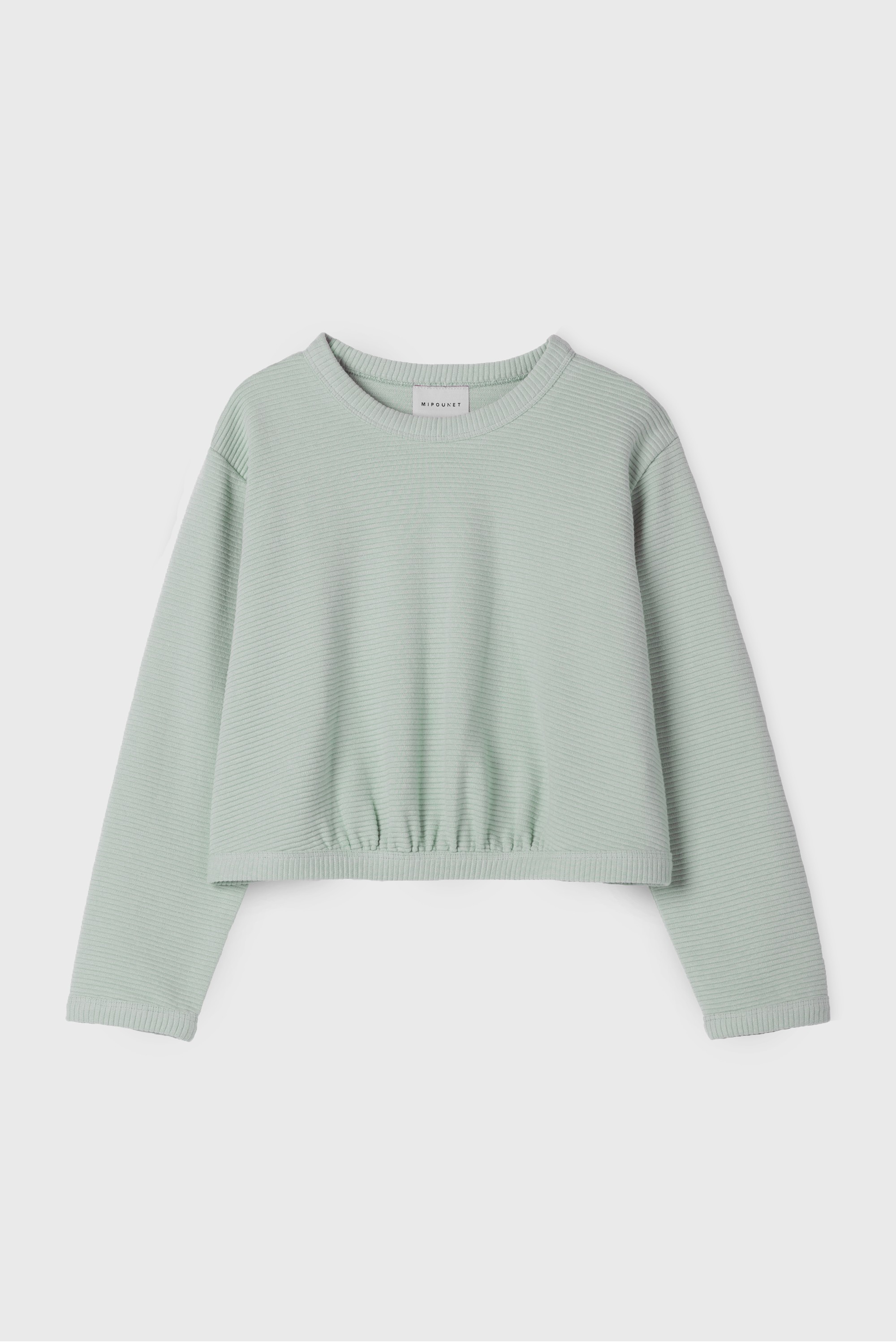 GREEN SHIRRED SWEATSHIRT