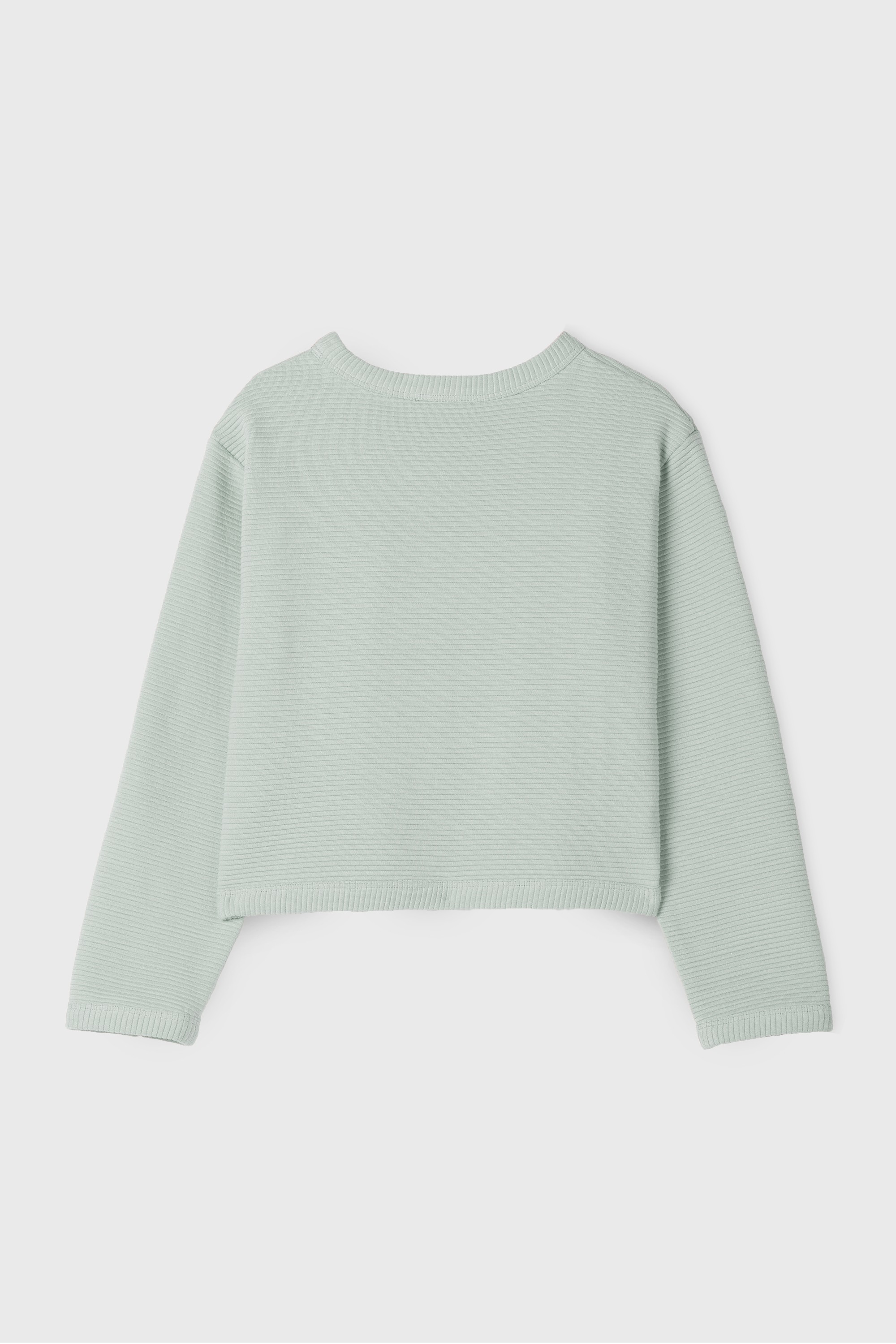 GREEN SHIRRED SWEATSHIRT