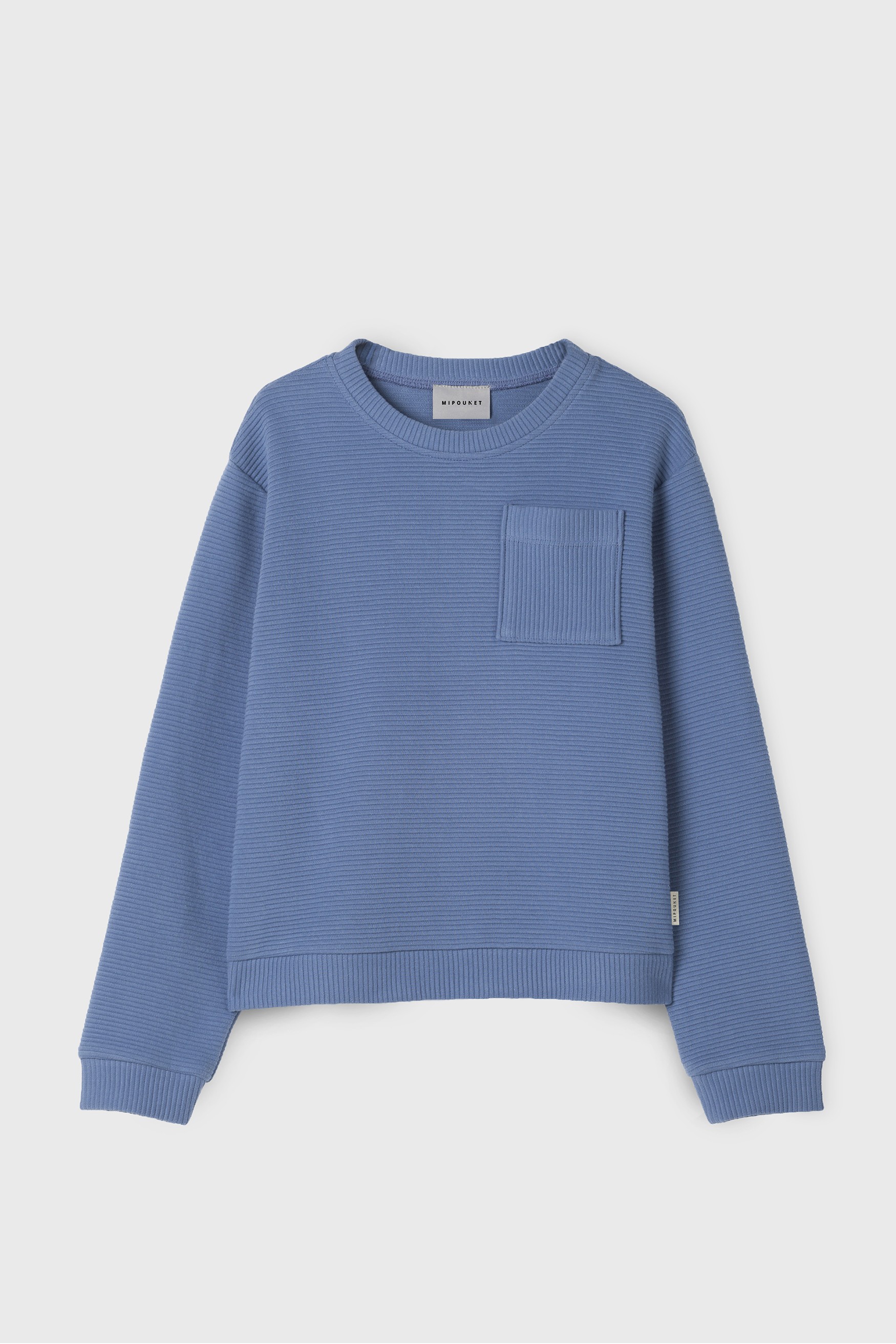 BLUE POCKET DETAIL SWEATSHIRT