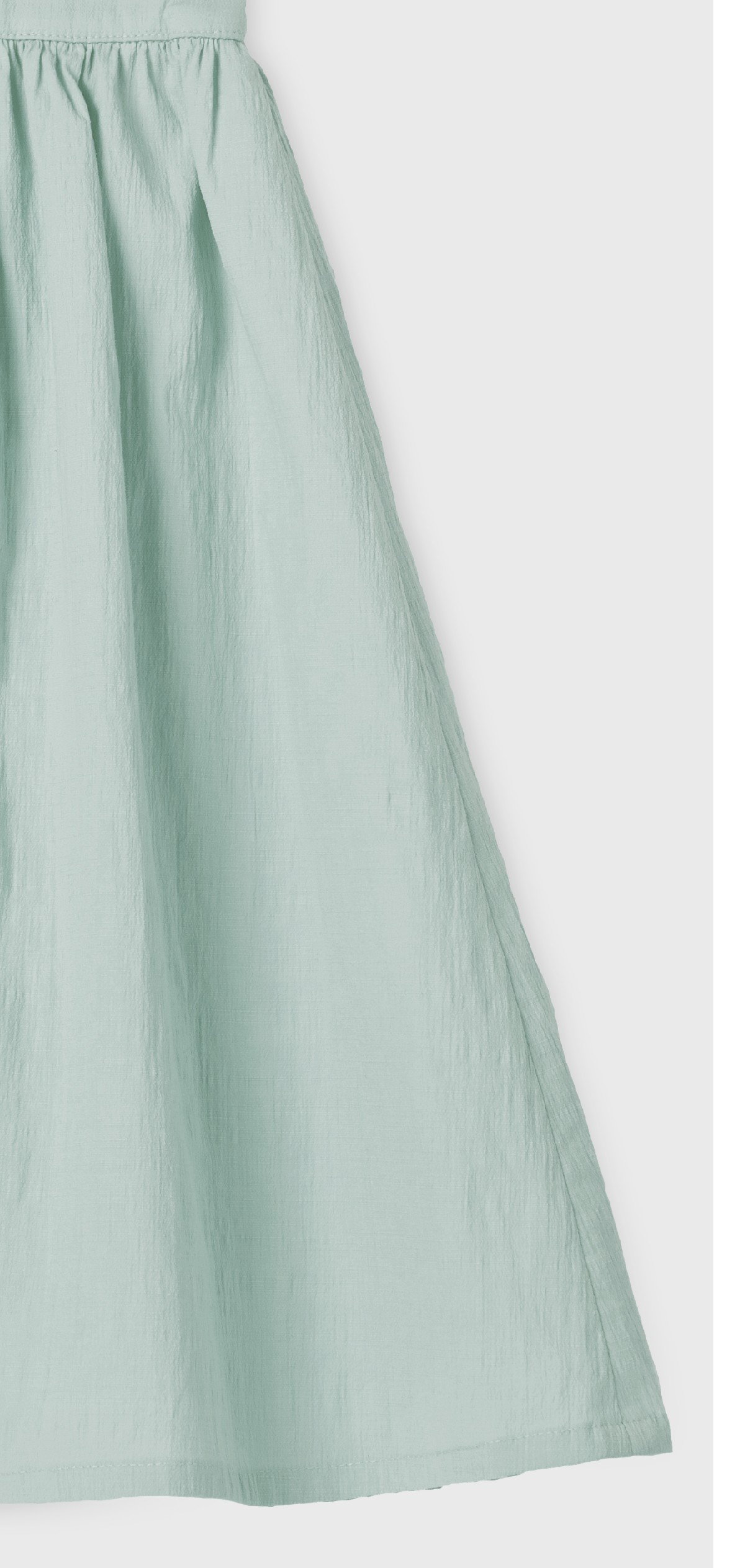 GREEN RUFFLE POPELIN FRISÉE DRESS