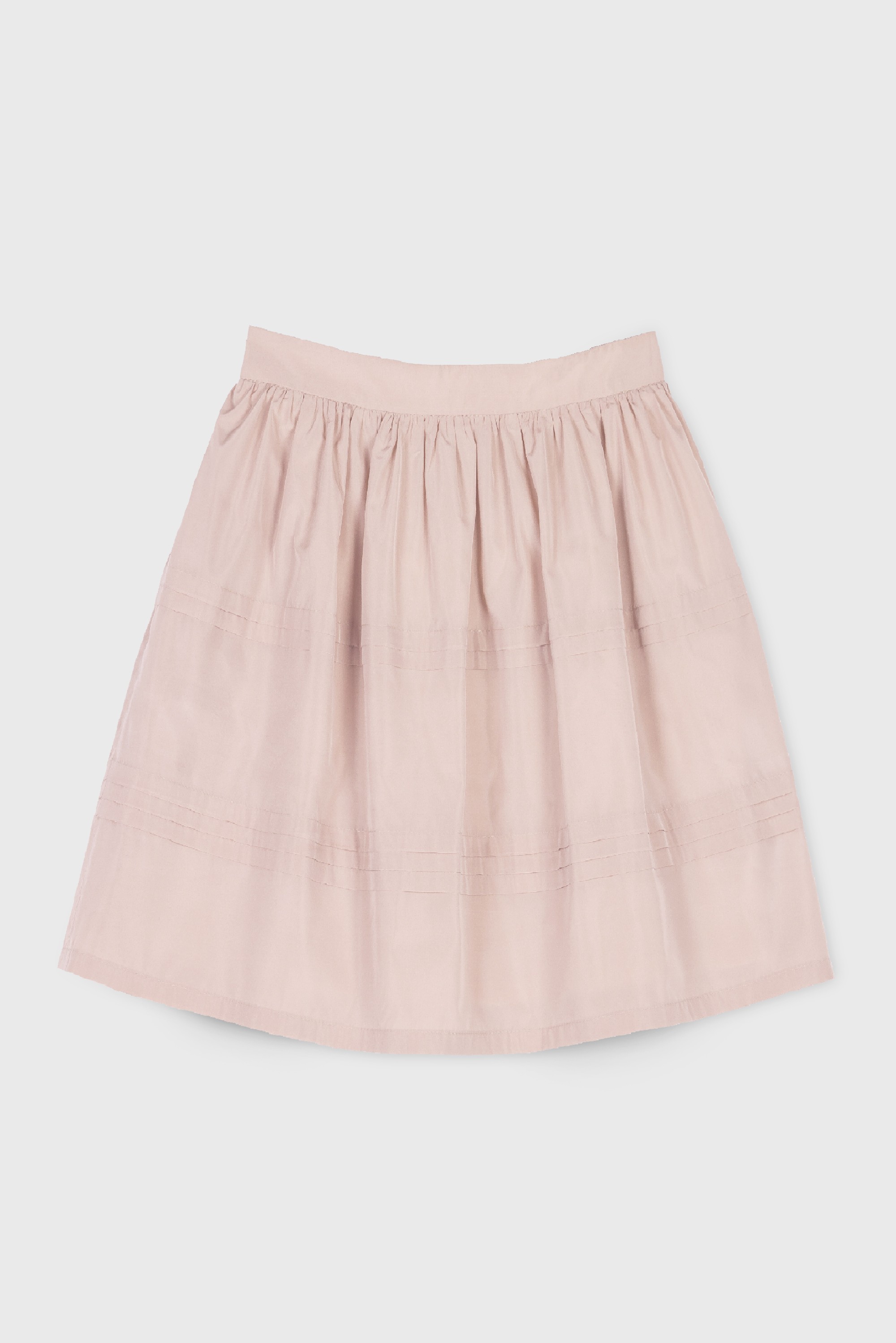 PINK TAFFETA PLEATED SKIRT