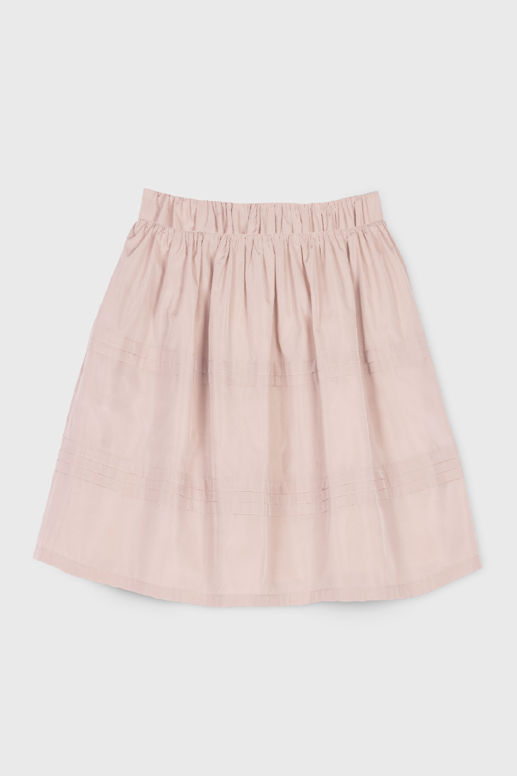 PINK TAFFETA PLEATED SKIRT