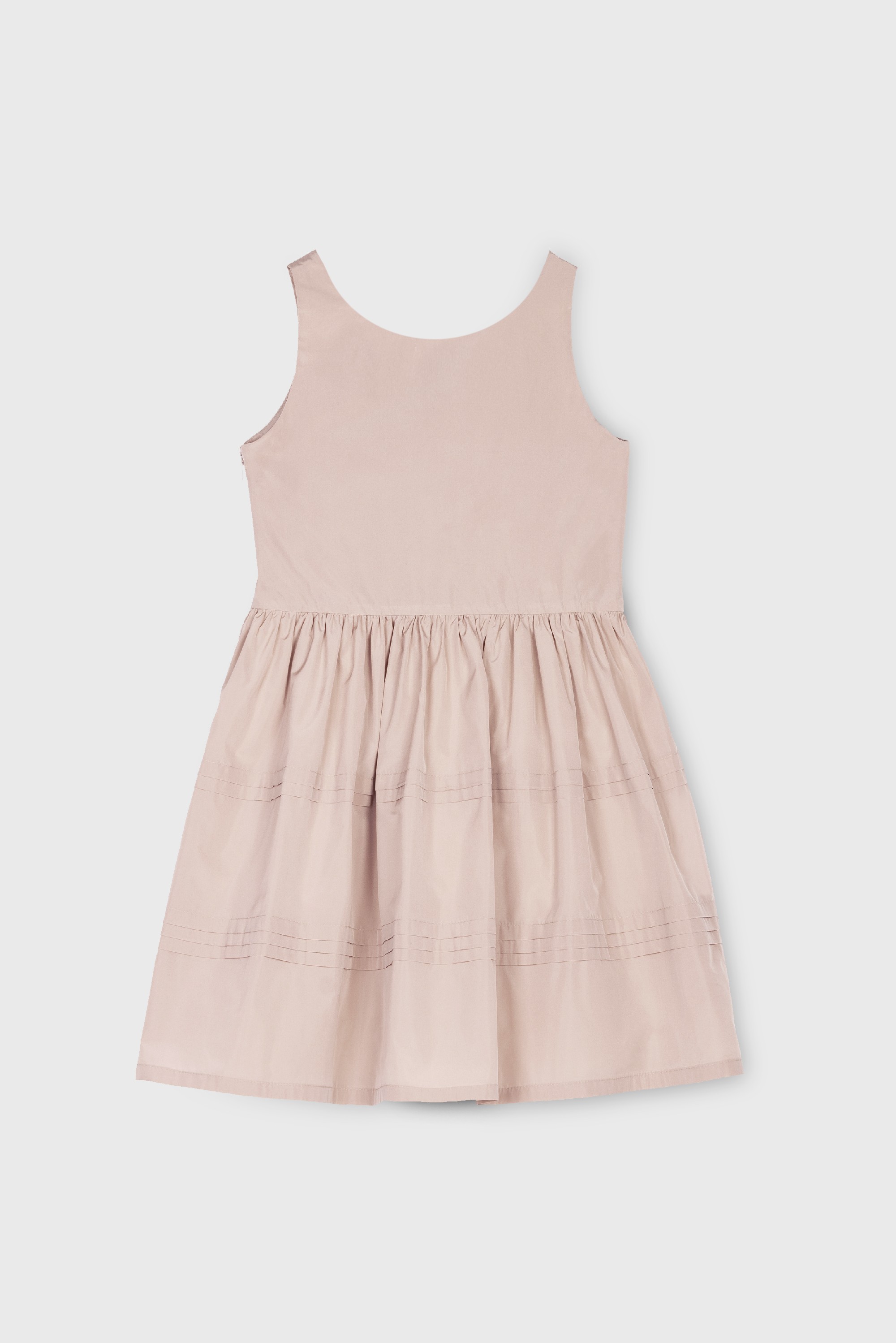 PINK TAFFETA PLEATED DRESS