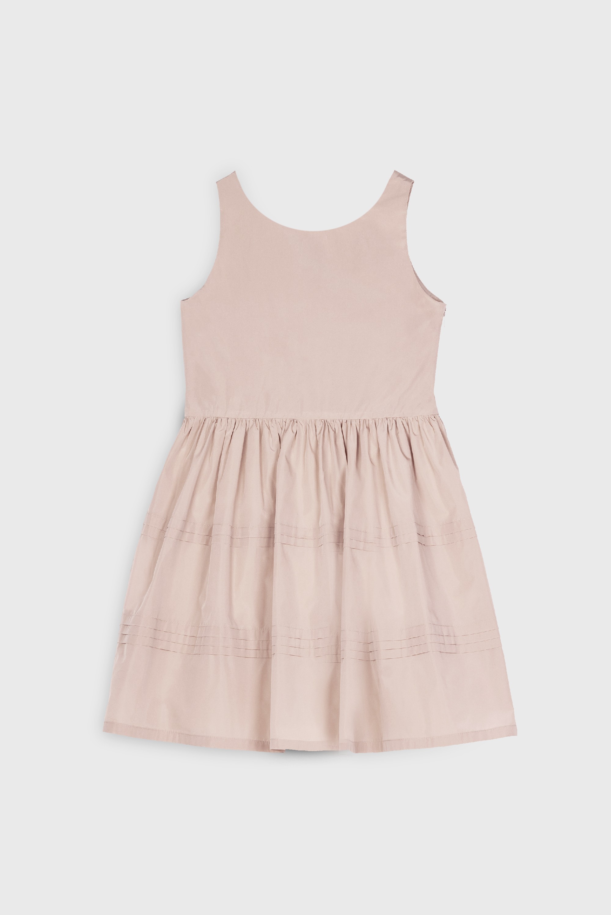 PINK TAFFETA PLEATED DRESS