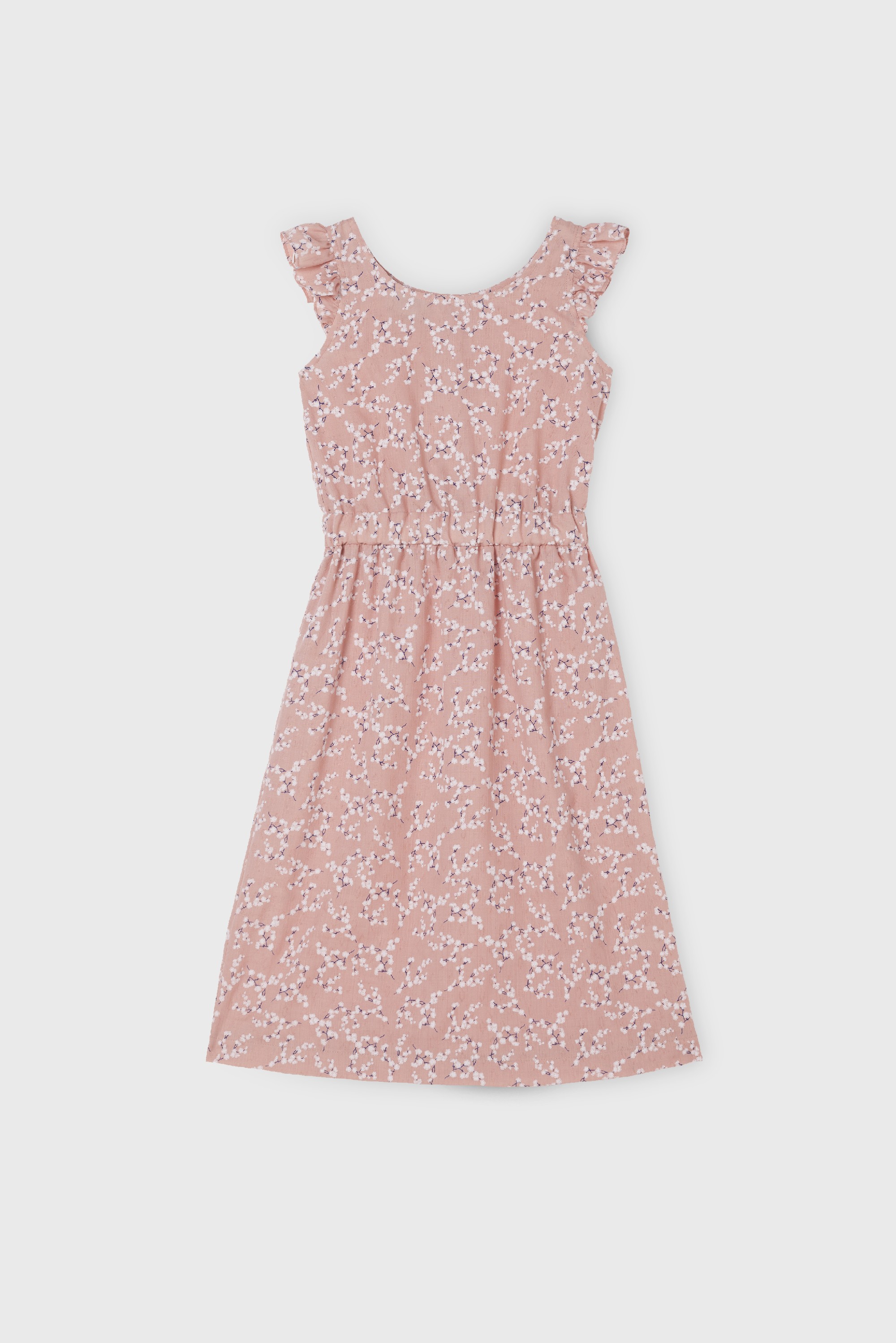 PINK GASA RUFFLE DRESS