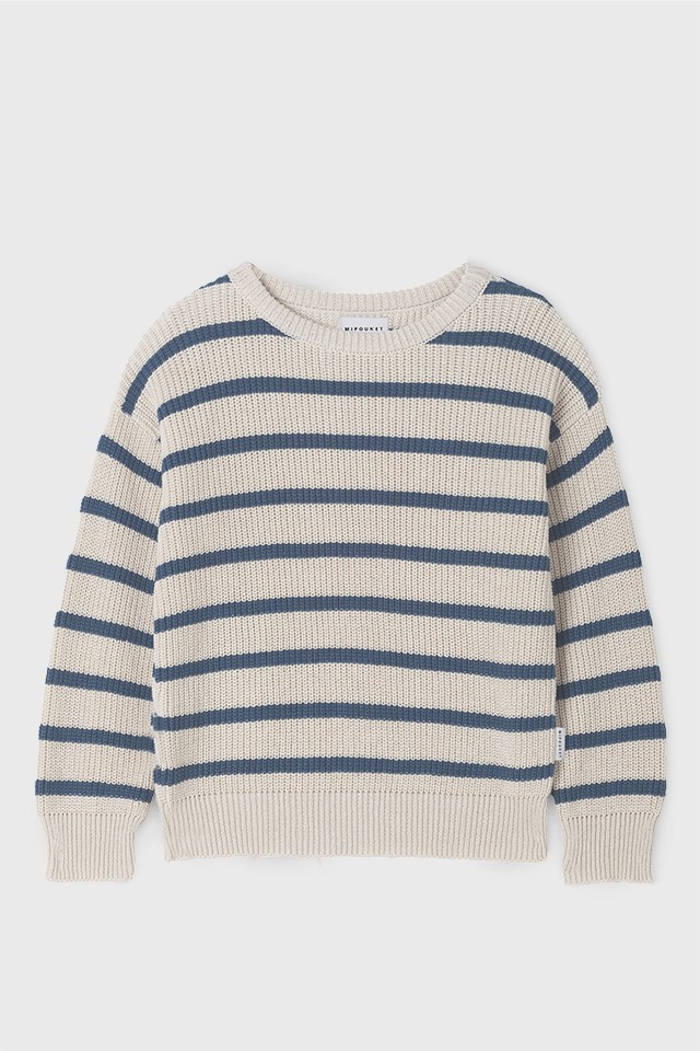 KNIT JUMPER WITH BLUE STRIPES KNIT JUMPER WITH BLUE STRIPES