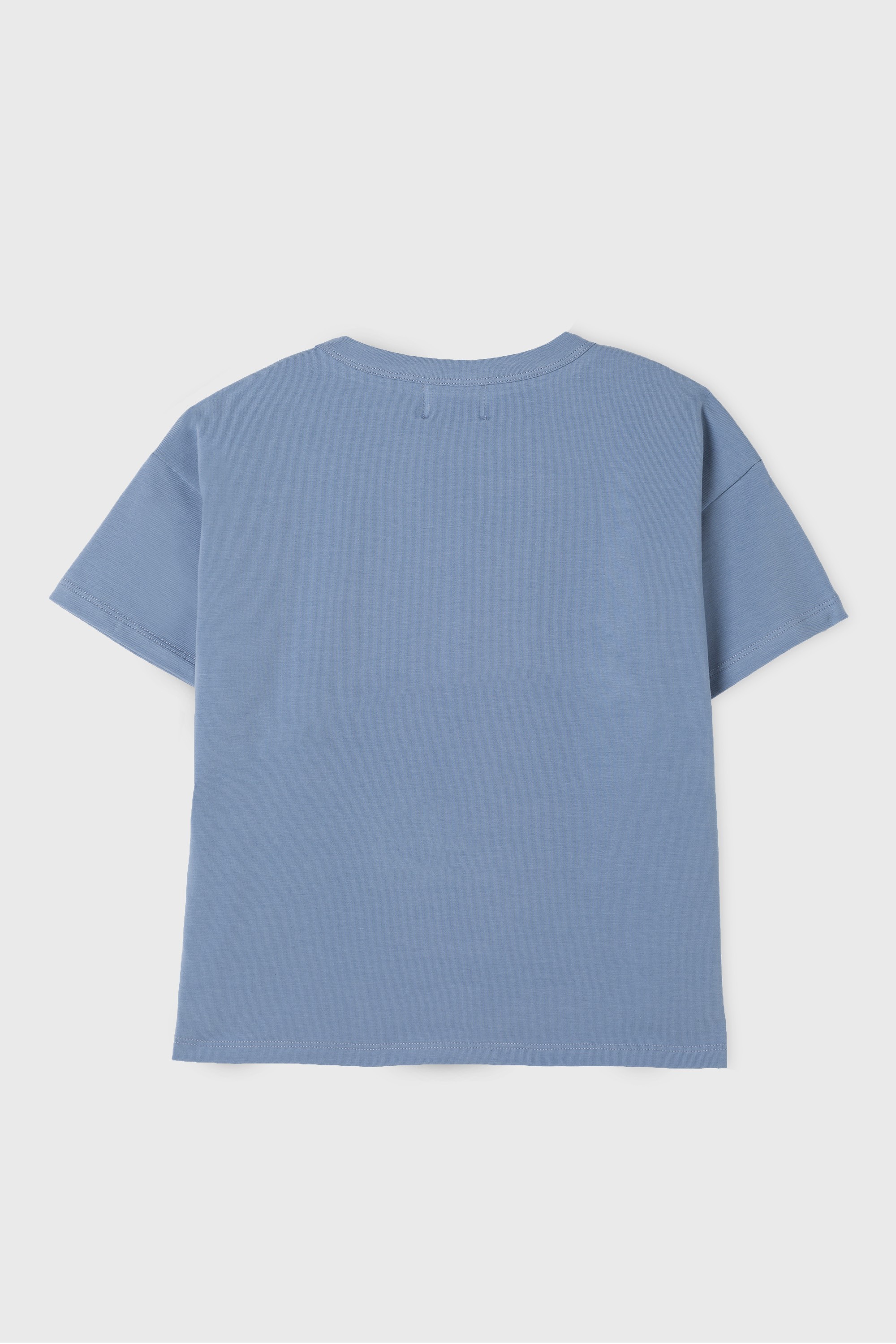 BLUE COTTON JERSEY  T-SHIRT