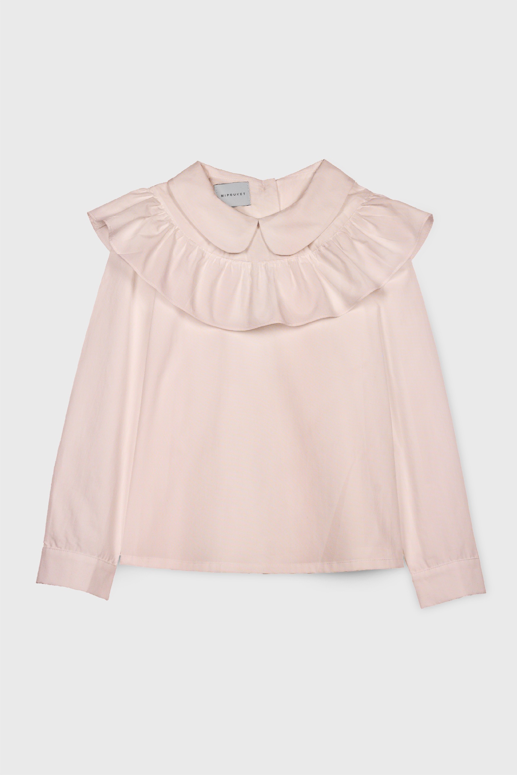 PINK TAFFETA RUFFLE COLLARED BLOUSE PINK TAFFETA RUFFLE COLLARED BLOUSE