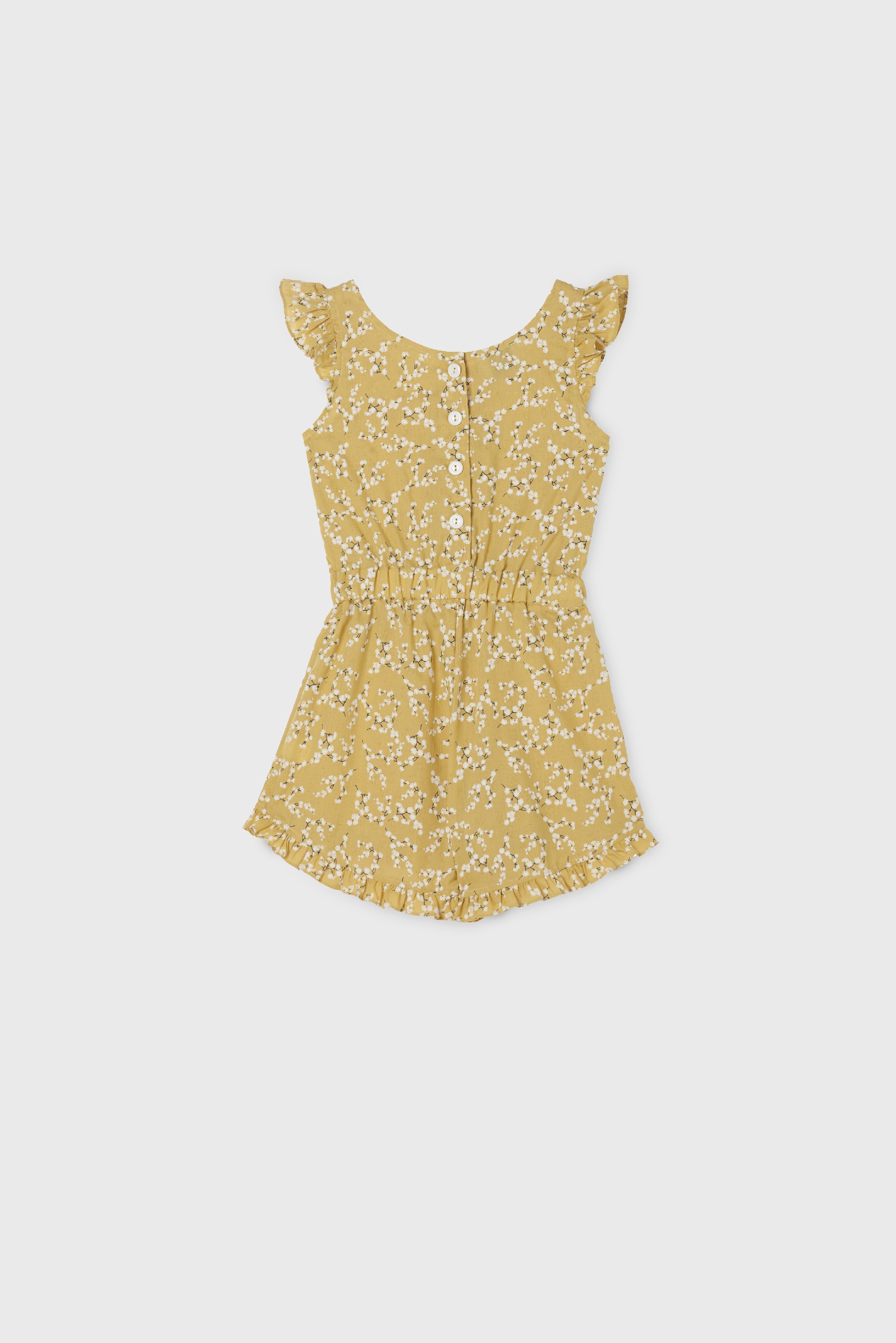 YELLOW FRILLS COTTON PLAYSUIT