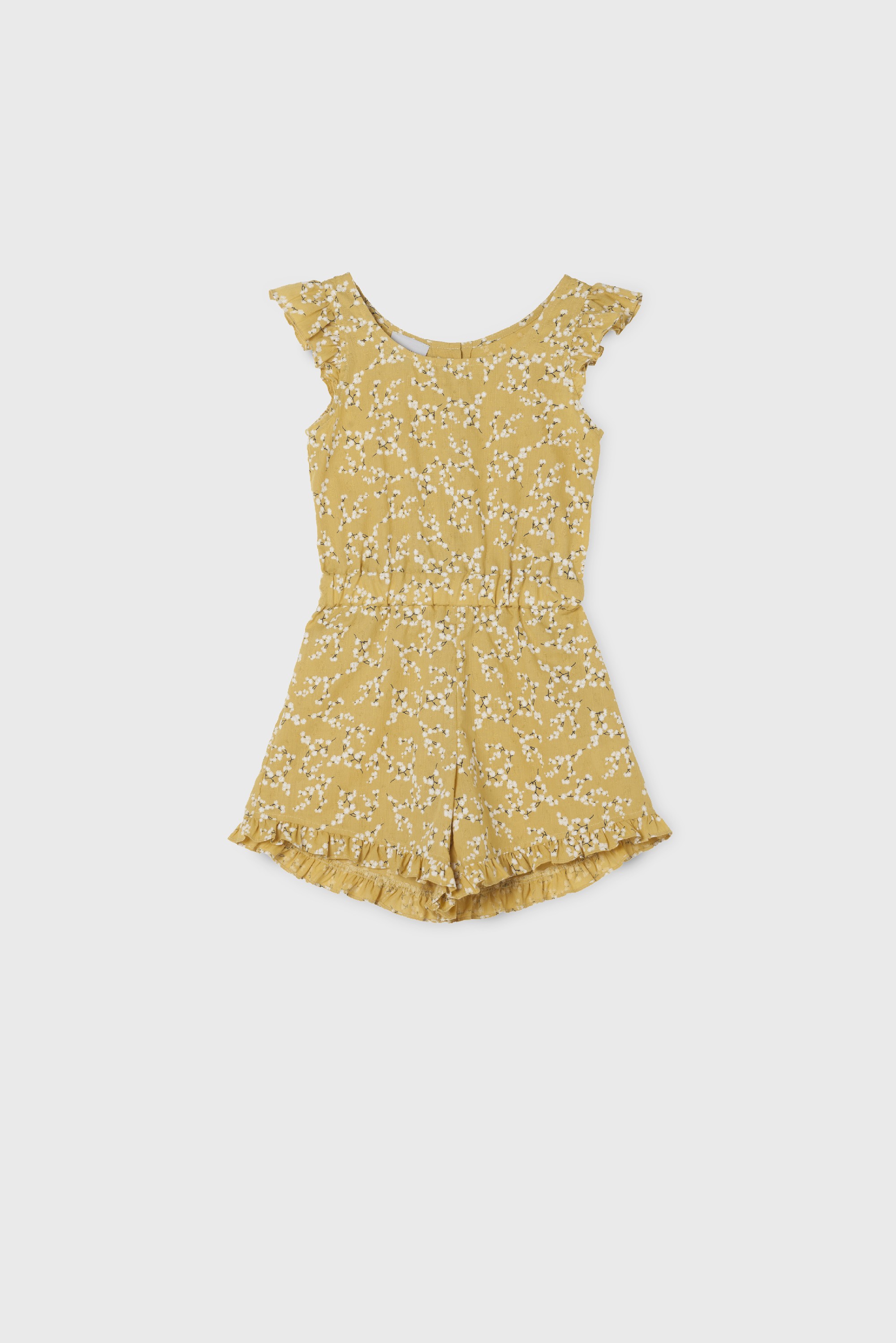 YELLOW FRILLS COTTON PLAYSUIT
