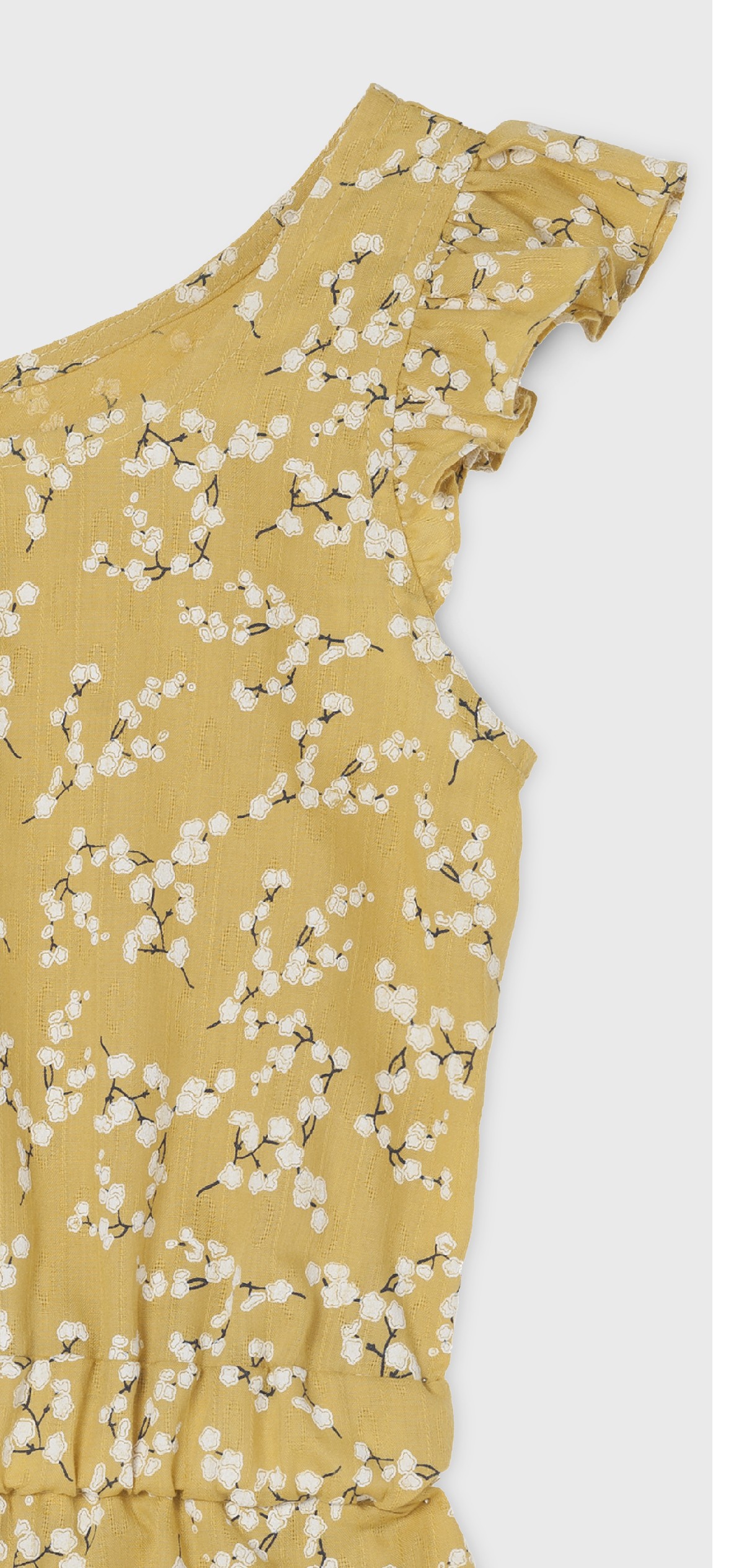 YELLOW FRILLS COTTON PLAYSUIT