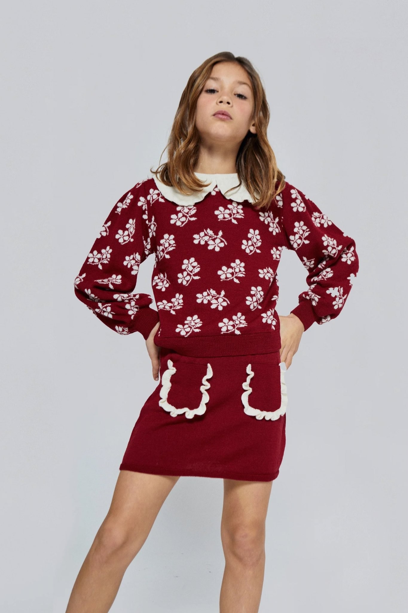 LILA FLOWER MINI-SKIRT