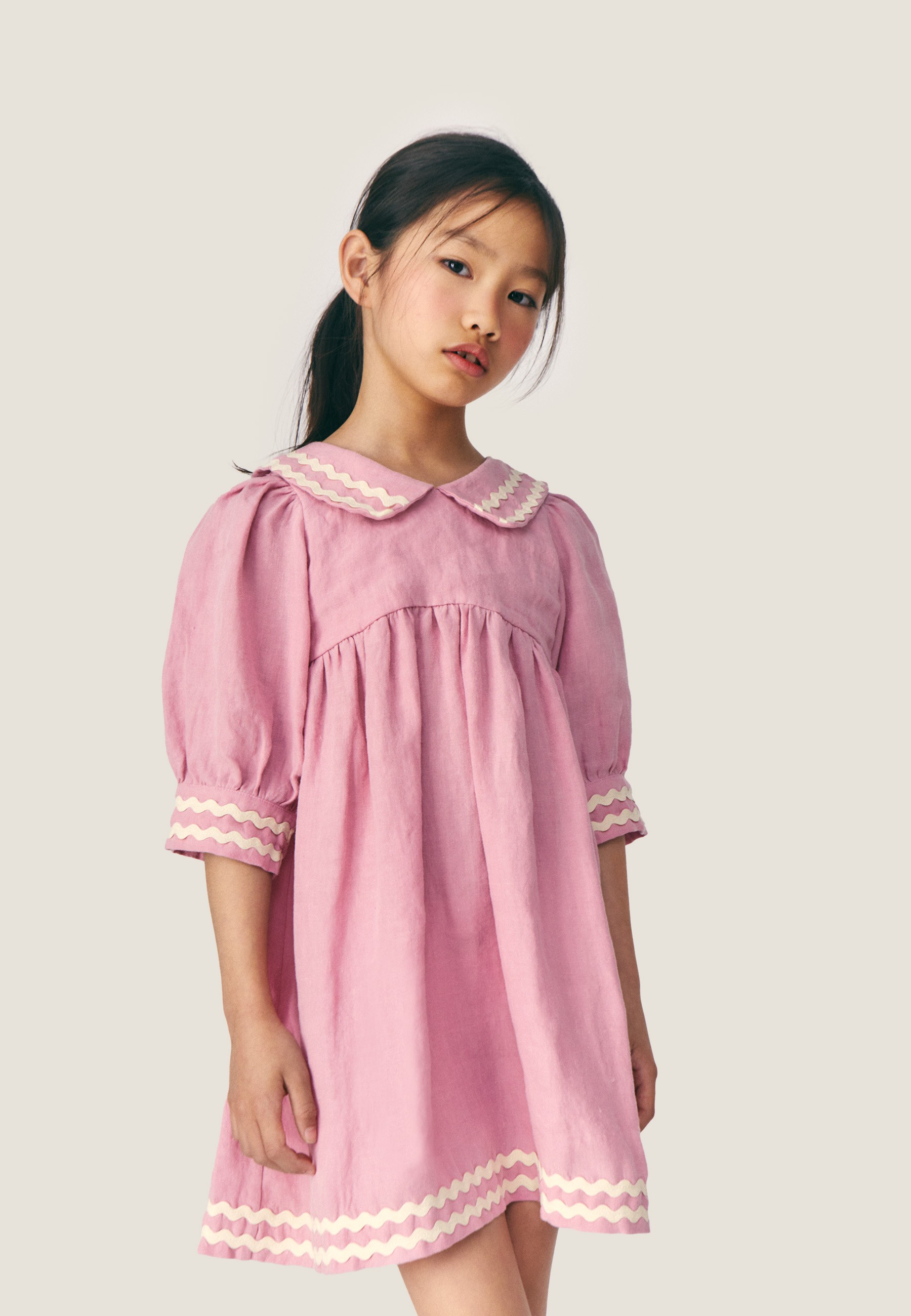 ISALINE LINEN COLLARED DRESS