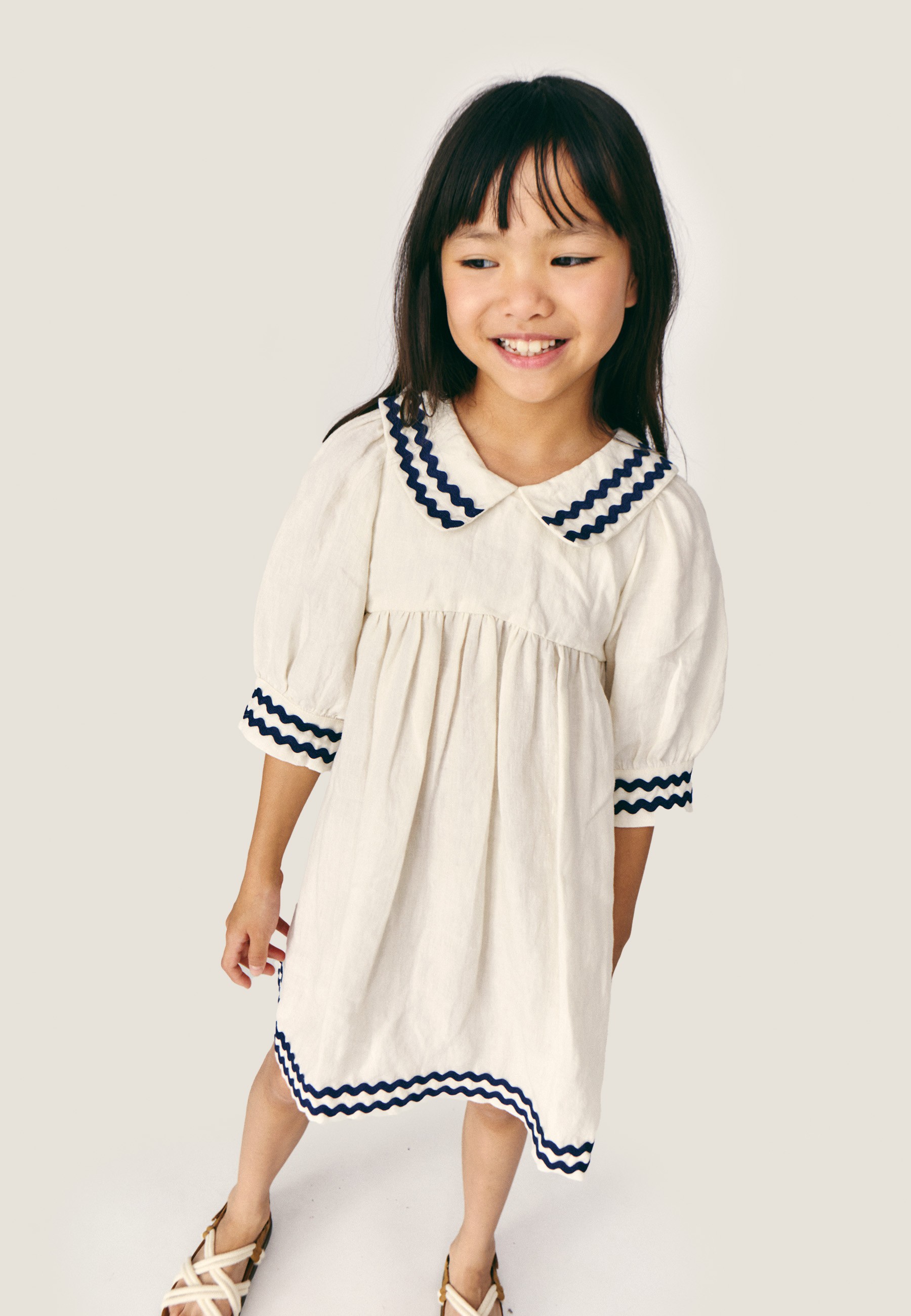 ISALINE LINEN COLLARED DRESS