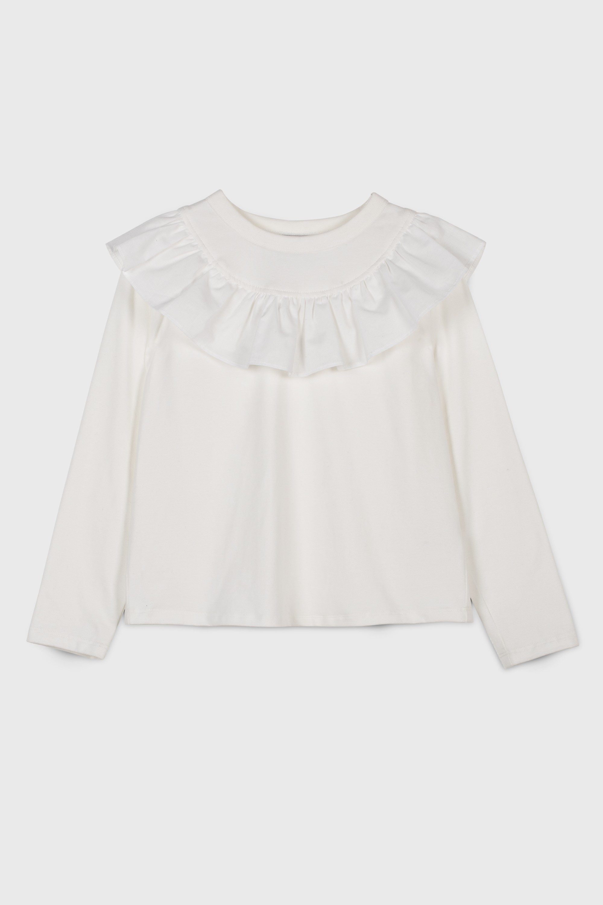 RUFFLE COLLARED T-SHIRT