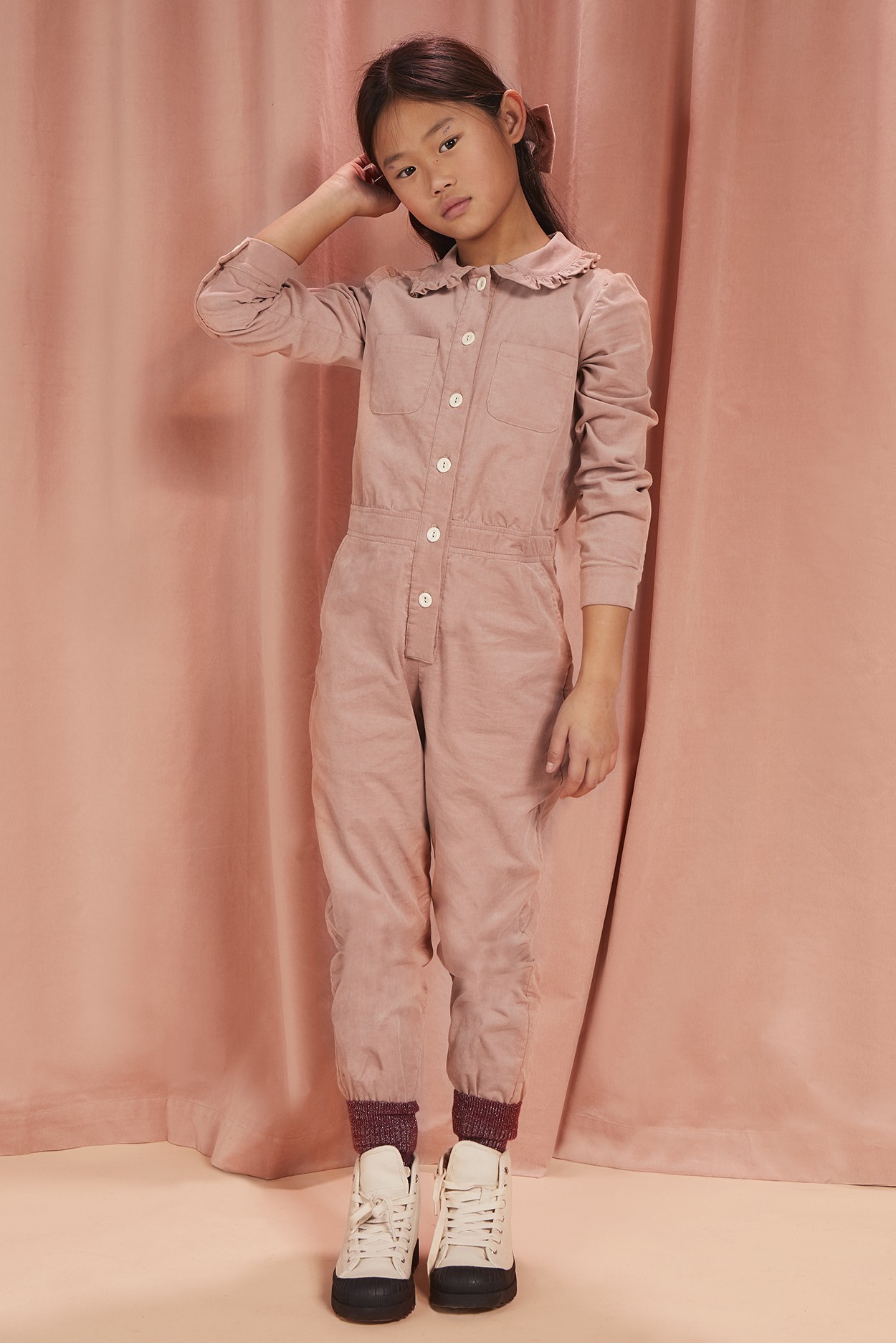 CORDUROY COLLARED JUMPSUIT