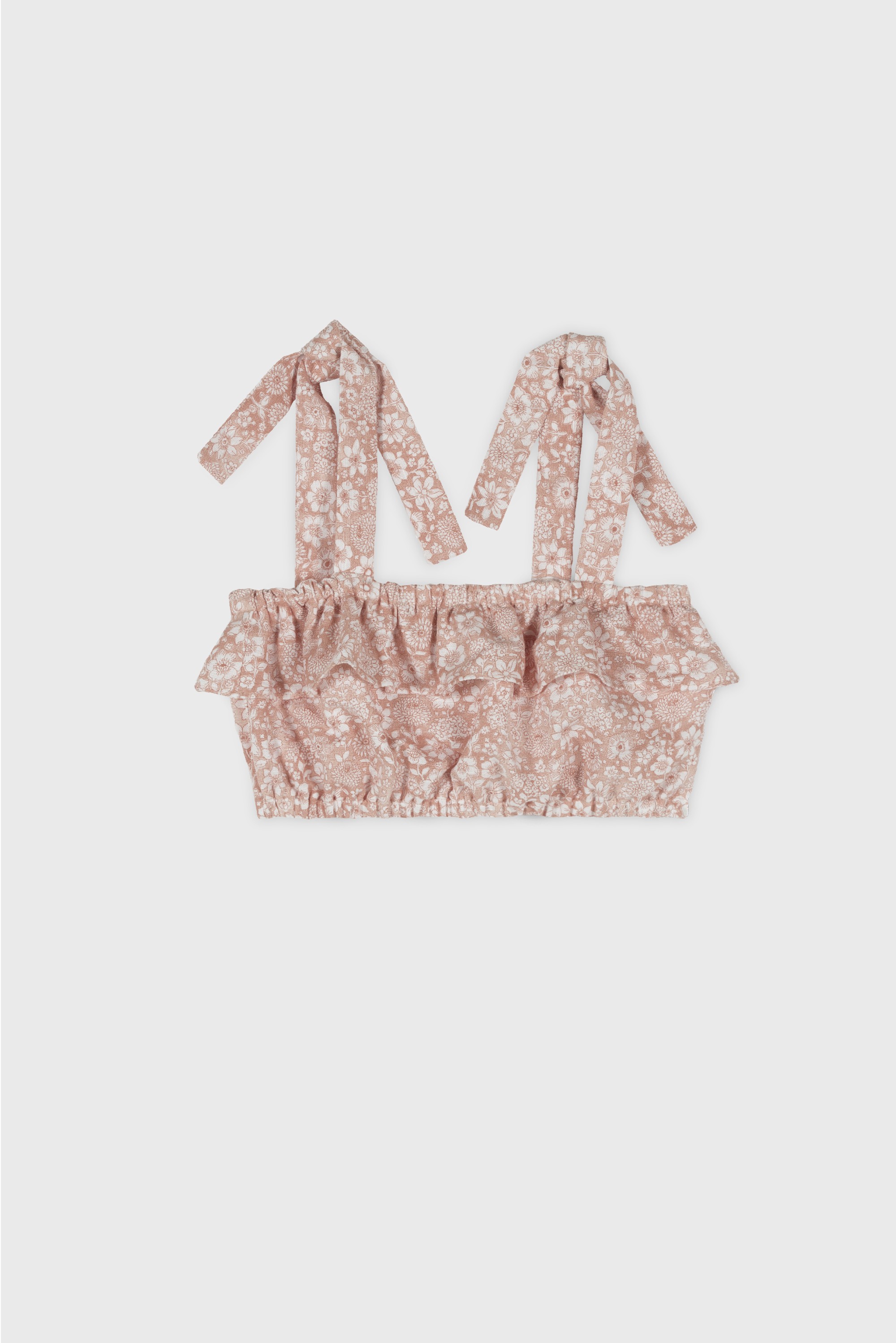 LINEN FLOWERS CROP TOP