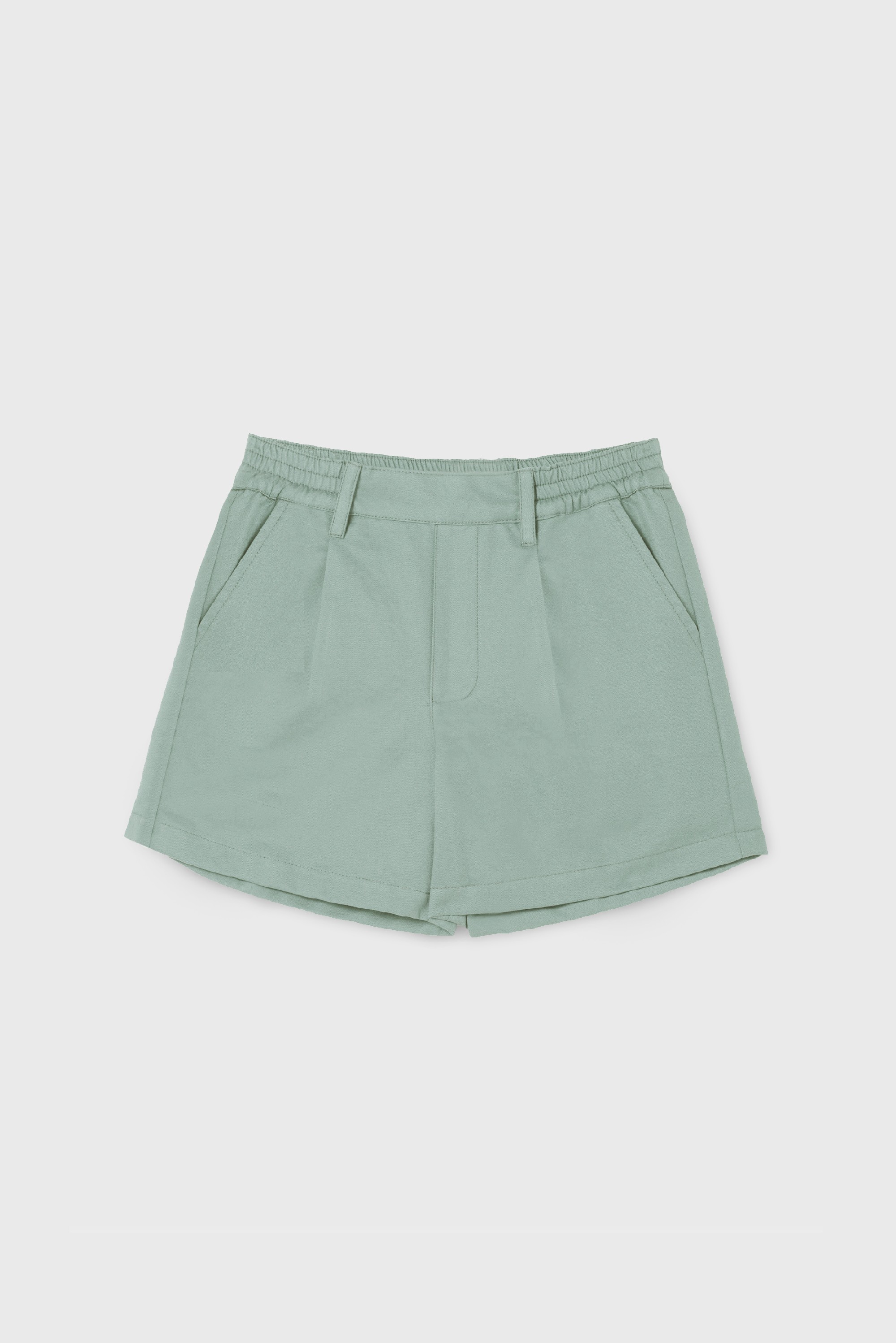 COTTON GABARDINE PLEATED SHORT