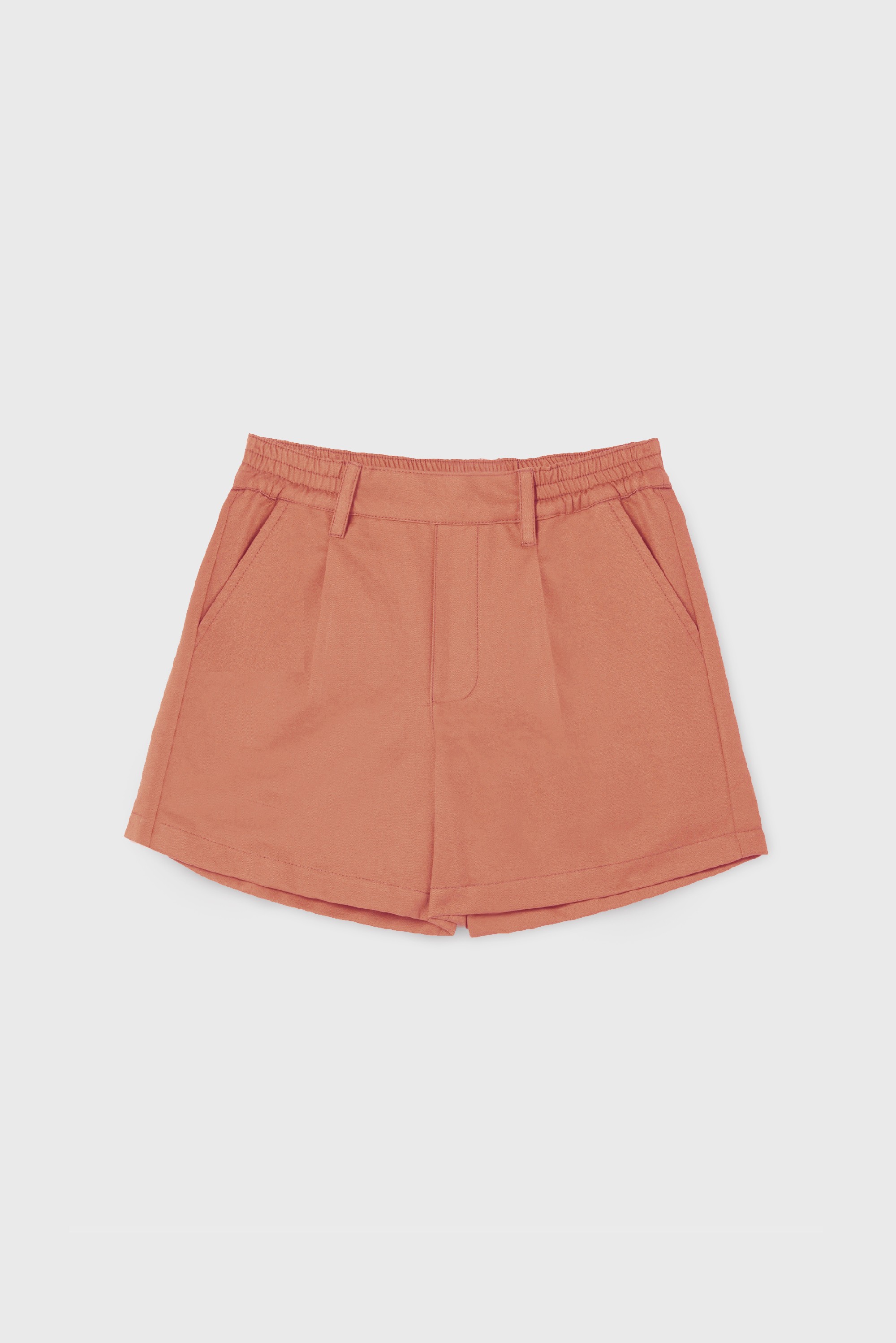 COTTON GABARDINE PLEATED SHORT